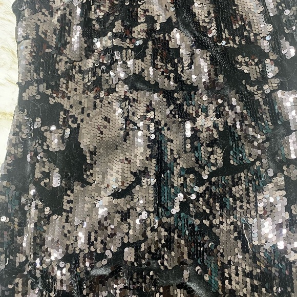 Forever 21 Black Velvet Sequins Mini Club Dress - Picture 2 of 4